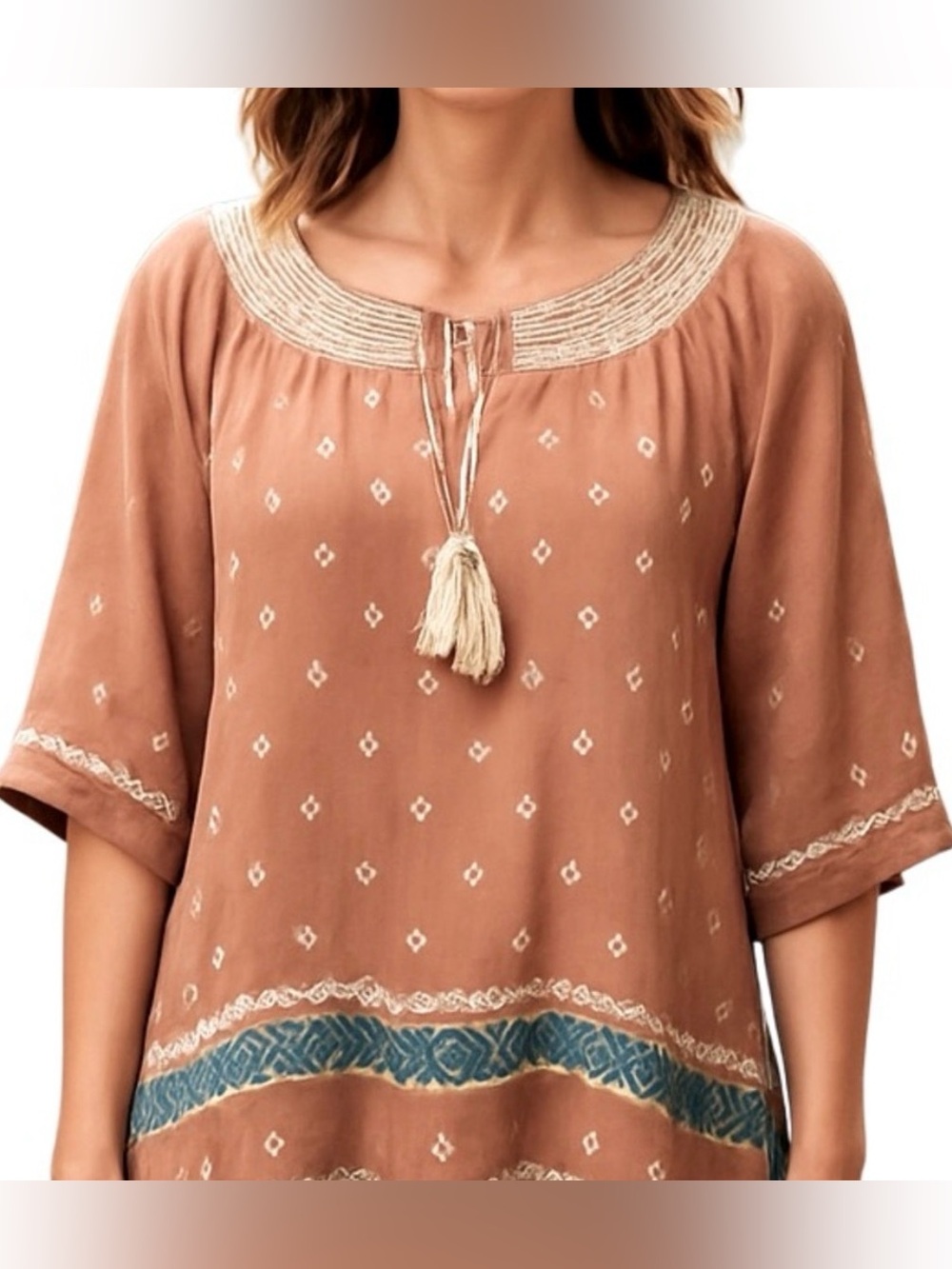 NWT Re-Order by Hayden Embroidered Boho Top, Small